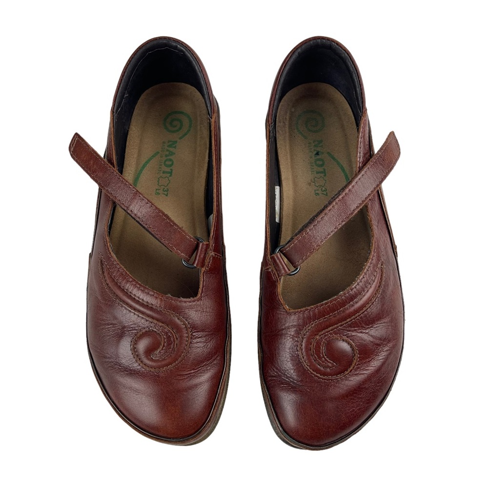 Women's Naot Matia Luggage Brown Leather Mary Jane Shoes Size 37 (US 6-6… - Picture 4 of 9